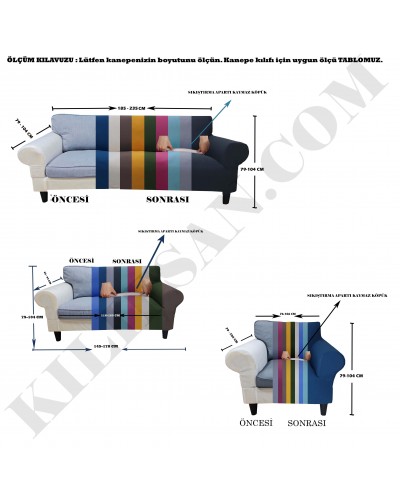 UFB-09 Fransız Kumaş Universal Koltuk Kılıfı Takımı ( 3+2+1+1 Set ) Siyah Renk