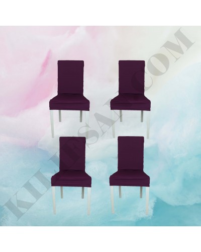 PS-07 Bal Peteği Streç Kumaş Sandalye Kılıfı Mor Renk