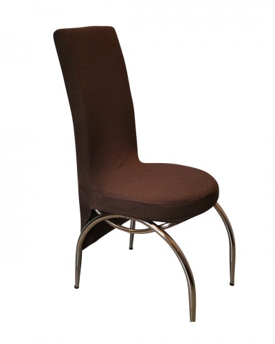 Fransız Kumaş Kelebek Model Kahverengi Sandalye Kılıfı