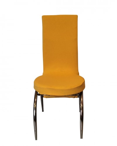 Fransız Kumaş Kelebek Model Sarı Sandalye Kıl...