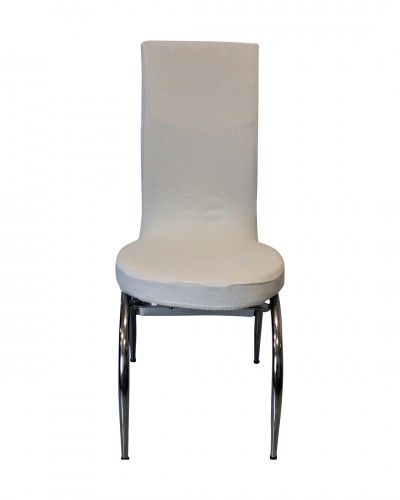 Fransız Kumaş Kelebek Model Beyaz Sandalye Kılıfı