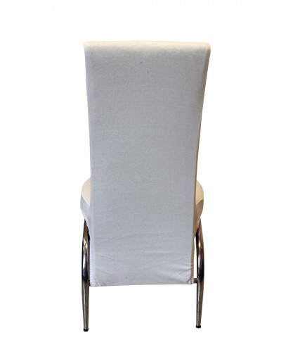 Fransız Kumaş Kelebek Model Beyaz Sandalye Kılıfı