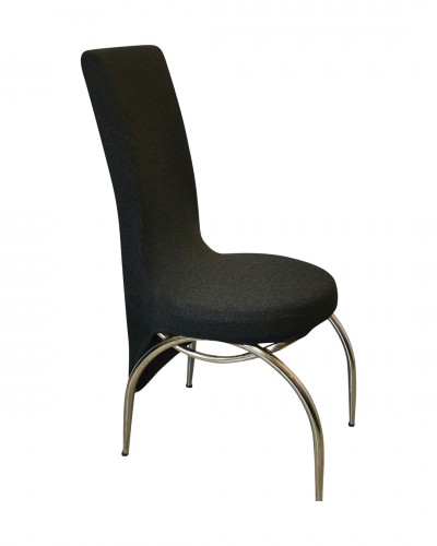 Fransız Kumaş Kelebek Model Siyah Sandalye Kılıfı