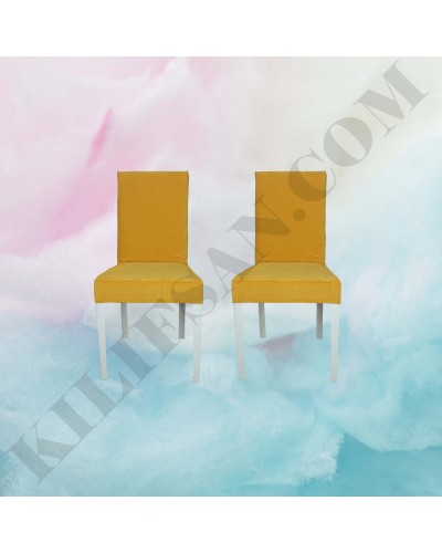 KS-04 Kadife  Streç Kumaş Sandalye Kılıfı Hardal Renk