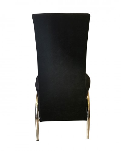 Kadife Kelebek Model Siyah Sandalye Kılıfı